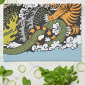 竜と虎の戦い キッチンタオル (折り畳み)