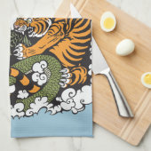 竜と虎の戦い キッチンタオル (四つ折り)