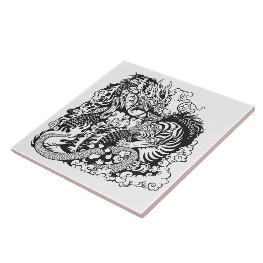 竜と虎の戦い タイル (側面)