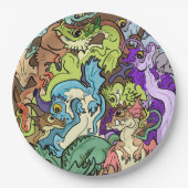 竜に詰め込まれたパーティー ペーパープレート (正面)