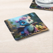 竜の相伝お洒落 スクエアペーパーコースター (アングル)