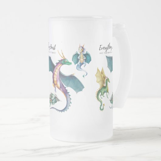 竜は爬虫類のような伝説である フロストグラスビールジョッキ (正面右)
