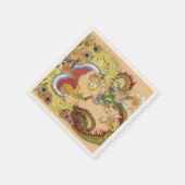 竜中国のと不死鳥 スタンダードカクテルナプキン (角)