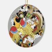 竜中国のと不死鳥 セラミックオーナメント (左)