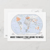 竜巻が世界を取り巻く場所（地図） ポストカード (正面/裏面)