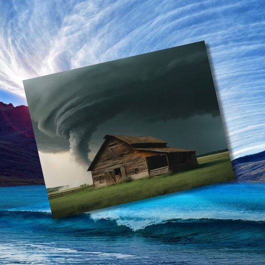 竜巻の古い納屋 ポストカード
