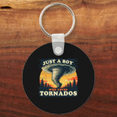 竜巻の気象ストームChを愛する少年 キーホルダー (正面)