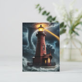竜巻の赤レンガ造りの灯台 ポストカード (スタンド正面)