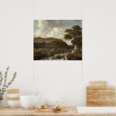 竜巻を持つ山の多い樹木の風景 ポスター (キッチン)