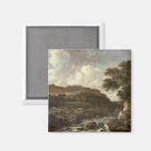 竜巻を持つ山の多い樹木の風景 マグネット (正面/裏面)