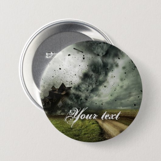 竜巻を破壊するハウスストーム気象学 缶バッジ (正面&裏面)