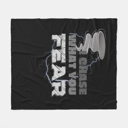 竜巻チェイサーを恐れるものを追う フリースブランケット (正面(横))