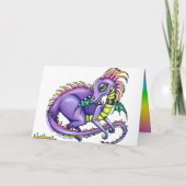 "竜座"のかわいいベビーの虹のドラゴンの挨拶状 カード (裏面)