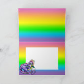 "竜座"のかわいいベビーの虹のドラゴンの挨拶状 カード (内部)