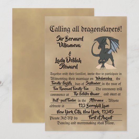 竜殺しの巻 招待状 (正面/裏面)