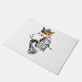 竜毛大俊犬クラウン付き ドアマット (アングル)