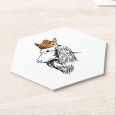 竜毛大俊犬クラウン付き ペーパーコースター (アングル)