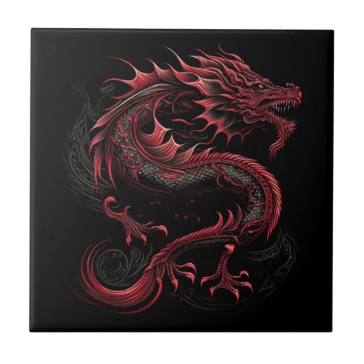 竜頭緑色の タイル (正面)