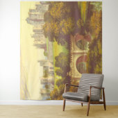 童話の城のヴィンテージイラストレーション背景 タペストリー (インサイチュ)