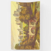 童話の城のヴィンテージイラストレーション背景 横断幕 (縦)