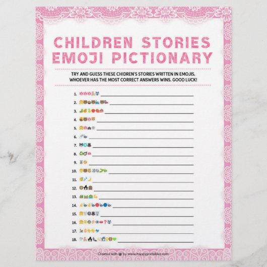 童話の絵[ラグジュアリーレース[ピンク] レターヘッド (正面)