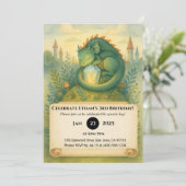 童話の誕生日に輝くクリスタルと共に眠るドラゴン 招待状 (スタンド正面)