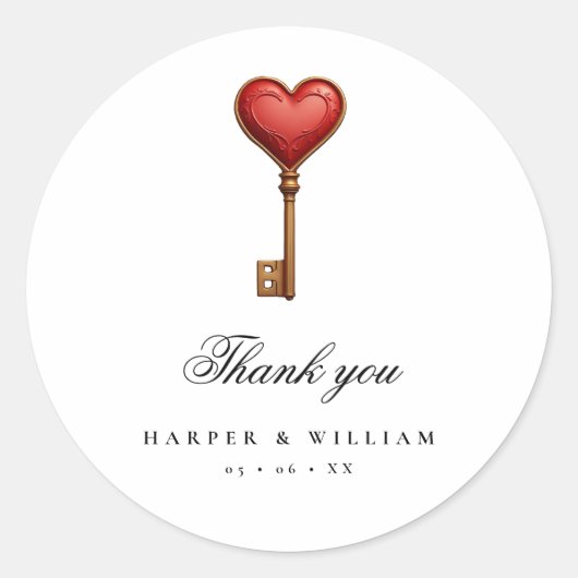 童話ハート結婚鍵の感謝していユーザ ラウンドシール (正面)