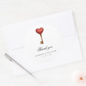 童話ハート結婚鍵の感謝していユーザ ラウンドシール (封筒)