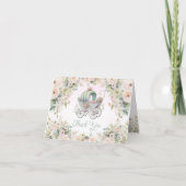 童話プリンセスキャリッジガールウォーター色フローラ サンキューカード (正面)