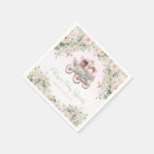 童話プリンセスキャリッジガールウォーター色フローラ スタンダードカクテルナプキン (角)