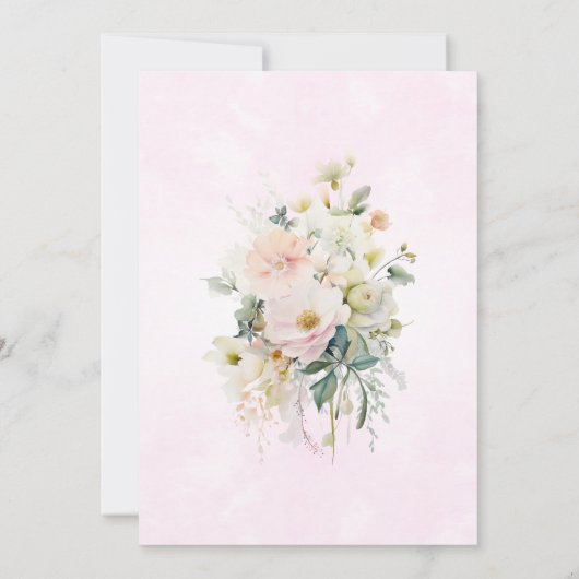 童話プリンセスキャリッジガールウォーター色 招待状 (裏面)