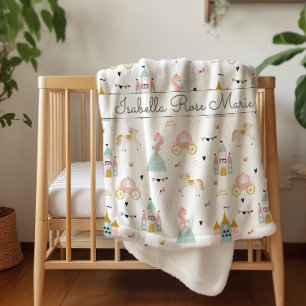 童話プリンセスパターンシェルパブランケット シェルパブランケット