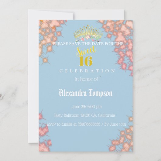 童話プリンセス写真Sweet sixteen セーブザデート (裏面)