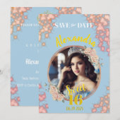 童話プリンセス写真Sweet sixteen セーブザデート (正面/裏面)