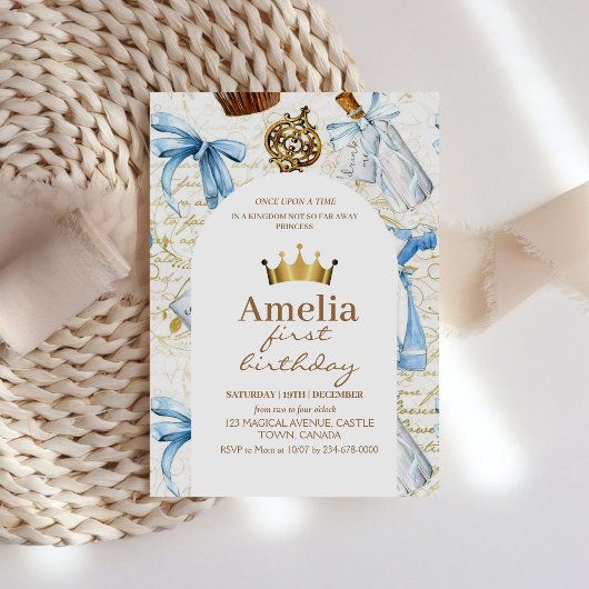 童話プリンセス漫画ガールバースデーパーティー 招待状