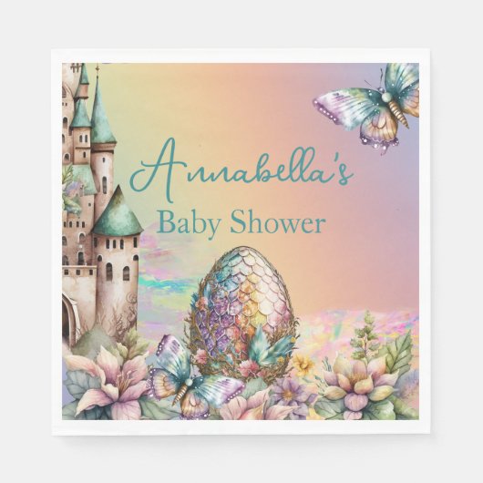 童話ベビードラゴンエッグオンレインボー スタンダードランチョンナプキン (正面)