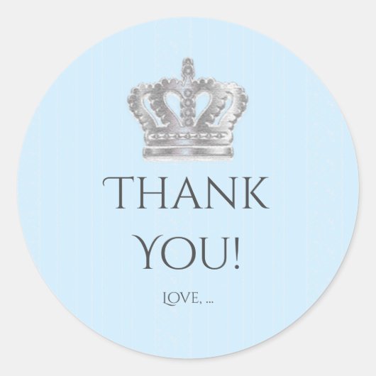 童話ヴィンテージクラウンブループリンスパーティーシール ラウンドシール (正面)