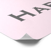 童話ヴィンテージ王室のクラウンピンク誕生日バナー ポスター (角)