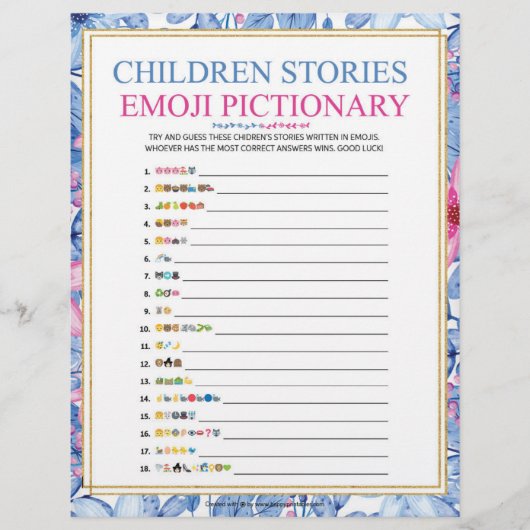 童話絵文字[フローラ水彩] レターヘッド (正面)