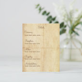 童話詳細カードポートリアット – ブラウン文字 招待状 (スタンド正面)