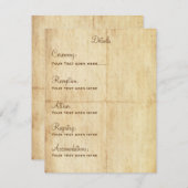 童話詳細カードポートリアット – ブラウン文字 招待状 (正面/裏面)