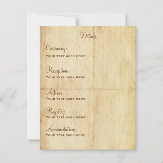 童話詳細カードポートリアット – ブラウン文字 招待状