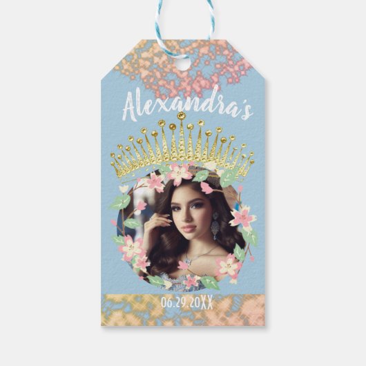 童話Sweet sixteenプリンセス写真ありがとう ギフトタグ (裏面)