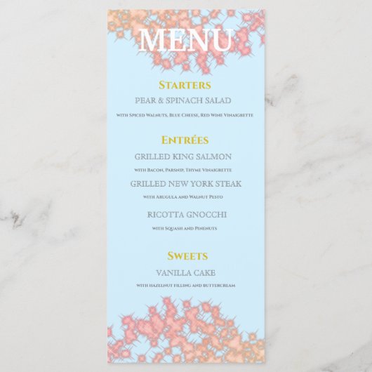 童話Sweet sixteenプリンセス写真 メニュー (裏面)