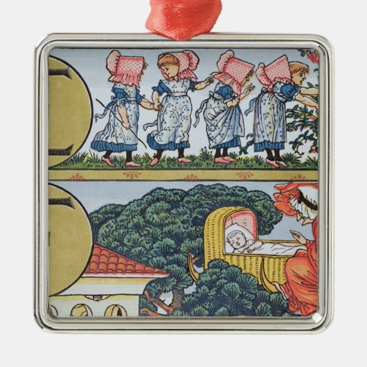 、童謡に基づくアルファベットからE-F メタルオーナメント (正面)