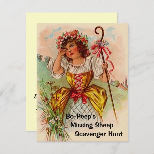 童謡のテーマのパーティーの誕生日の招待状 招待状 (正面/裏面)