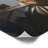 童貞に座る若い女性 – Vermeer ポスター (角)