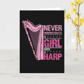 竪琴を持った少女 カード (黄色い花)