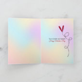 端が裂けたキャンディハートバレンタイン カード (内部)