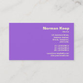 端によって分類されるモノグラム-バイオレットのエンボスTex 名刺 (裏面)